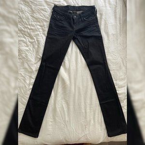 True Religion Women Jean Black Skinny 26
